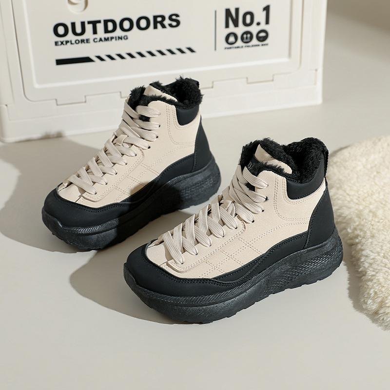 Women's Fuzzy Snow Boots With Faux Fur Lined Winter Causal Sneakers Warm Outdoor Lightweight Non-Slip Ankle Booties Workout Walking Shoes for Women