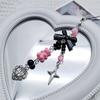 Bow-Love Keychain Crystal Y2k Beaded Phone Lanyard Strap Guitar Charm Cross-Pendant Phone Chain Anti-Lost for Women Girl