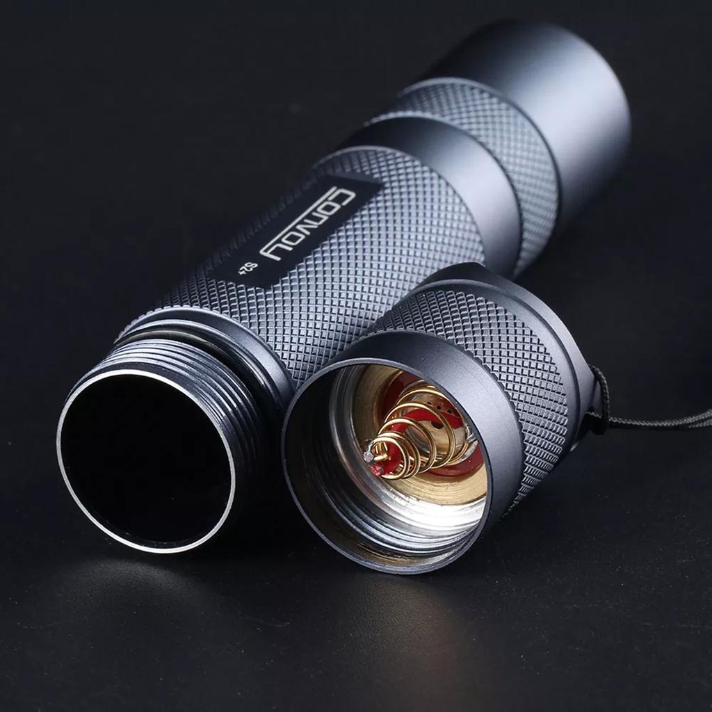 Фонарик Convoy S2+, светодиодный фонарик 18650, ручной фонарик с температурной защитой (нержавеющая сталь40