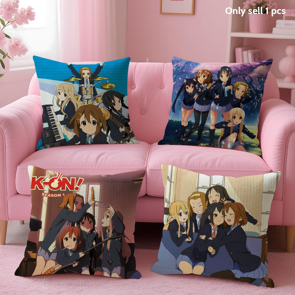 Аниме K-K-On Наволочка Летняя Прохлада Льняная Ткань Двусторонняя Печать Наволочка Диван Домашний Декор Подарок