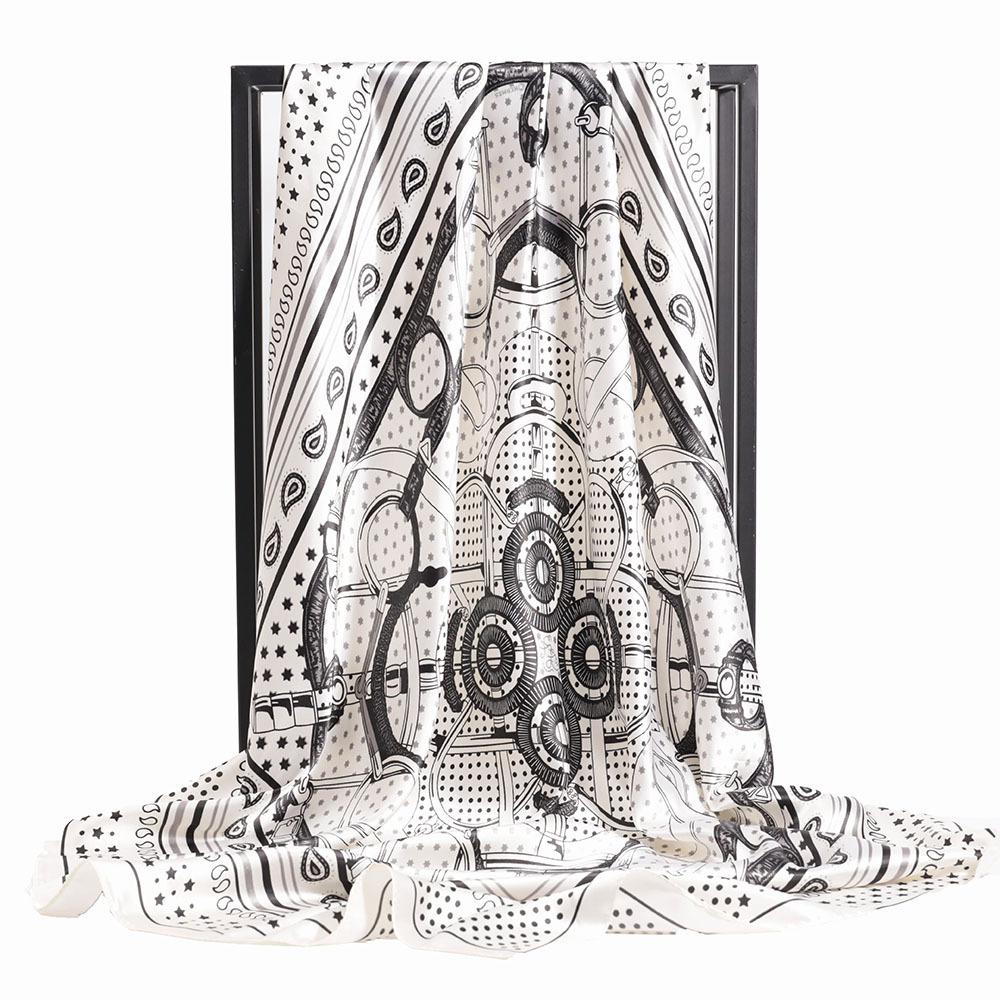 High-quality Luxurious Silk Scarves Headband Scarfs Neck Scarf For Women Chain Silk Scarf Women's Decorative Shawl