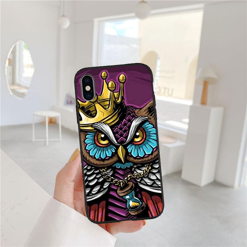 CJ25 Cartoon Art Owl Soft Shell Phone Case for Samsung Galaxy S20 S21 S22 Ultra FE + Plus A21S A22 A24 A25 A26 A30 A30S A31
