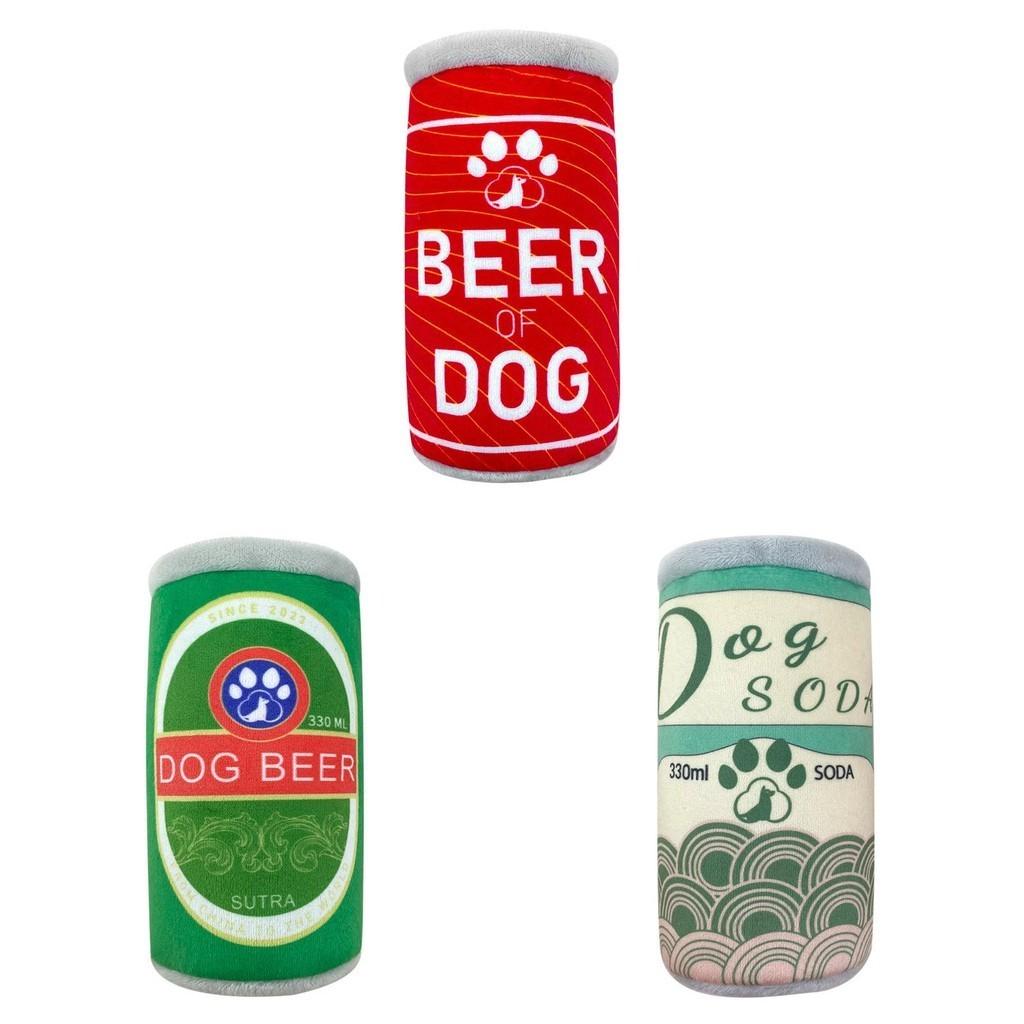 New Can Dog Toy Plush Toy For Dogs Durable Chew Toy With Squeaker 48g Orange/red/blue/green/gray/yellow-green