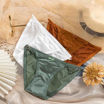 1 шт. трусики из ледяного шелка, роскошное нижнее белье, комфортные трусики-слипы, дышащий нейлон, женское нижнее белье, однотонные