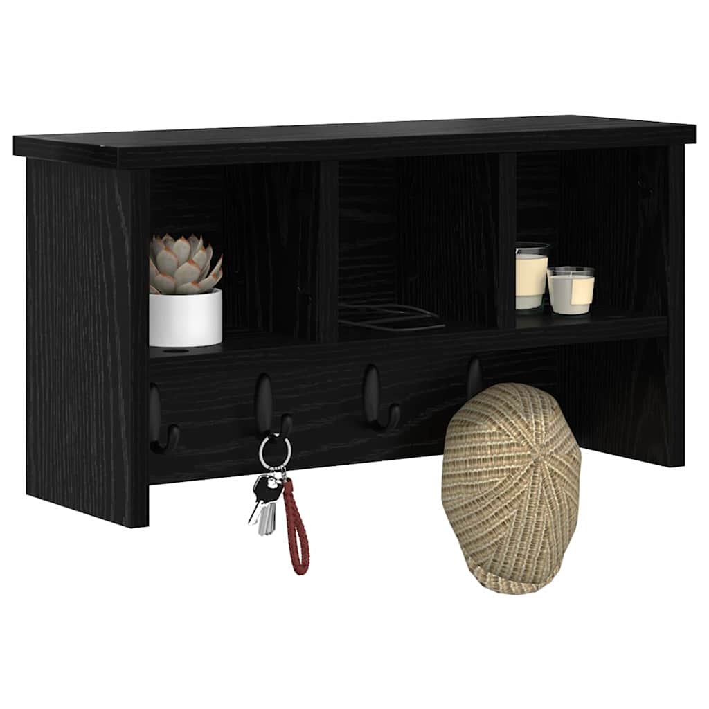 Wall Mounted Nightstand Wall Bracket Black Oak Look