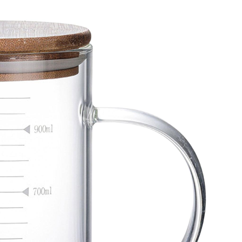 Мерный стакан Бытовой Жаростойкий Кувшин для сока для холодильника Стеклянная чашка с крышкой Стеклянная чашка для молока для чая, кофе, напитков, молока