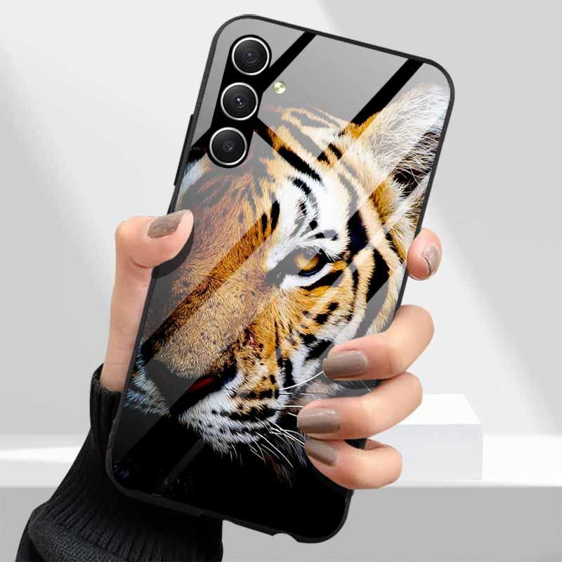 Закаленное Стекло Чехлы для Телефона для Samsung Galaxy A54 A14 A24 A34 Чехол Жесткий PC Задняя Панель Для M54 A15 A25 A55 5G A04s M23 M52 A 54