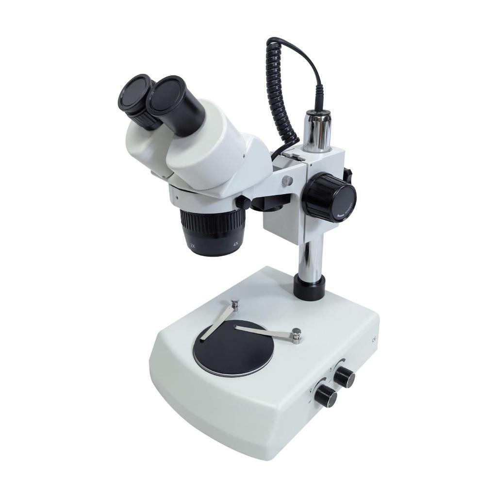 Desktop Stereo Microscope with Side-Opening Binoculars for Jewelry, Watch Repair, Circuit Boards, and Stone Setting.