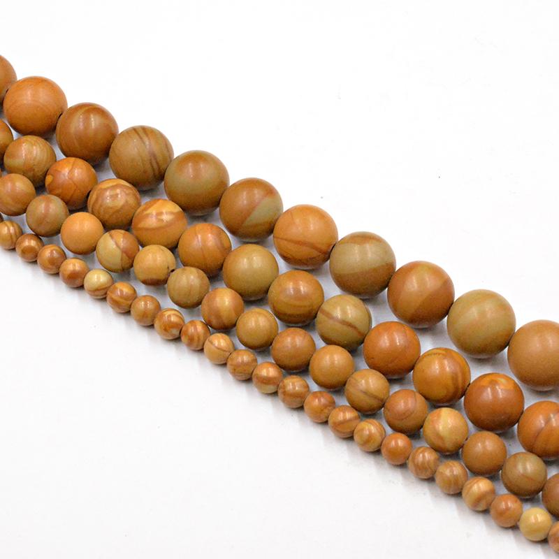 Деревянные бусины, круглые каменные свободные бусины-разделители для изготовления ювелирных изделий, 4/6/8/10/12 мм, DIY подвески ручной работы, браслеты