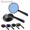Silver Blue Motorcycle Side Mirror Blue Lens 8mm 10mm E-bike Scooter Rear View Mirror for Motorbike Street Bike Motocross