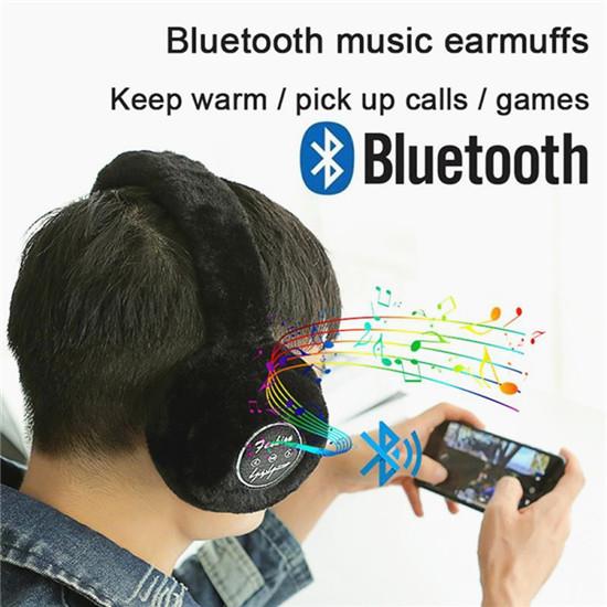 Беспроводные Bluetooth-наушники, теплые пушистые наушники, зимние наушники, спортивная стереогарнитура на открытом воздухе