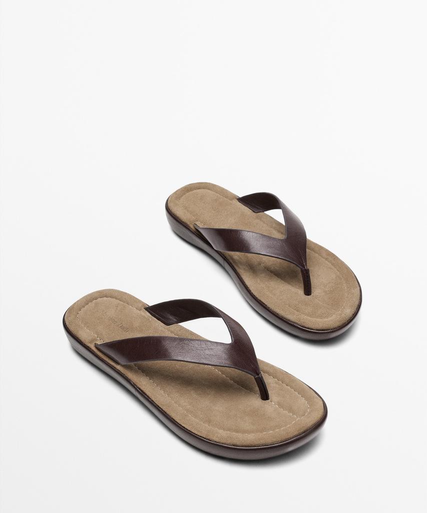 Кожаные сандалии на платформе Massimo Dutti