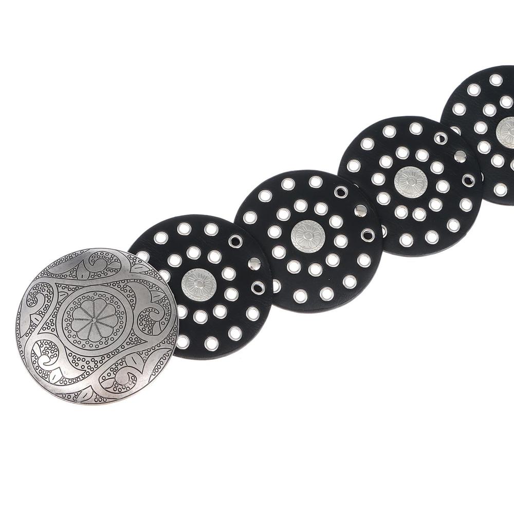 Полый пояс в западном стиле, преувеличенный ковбойский широкий дисковый ремень для женщин