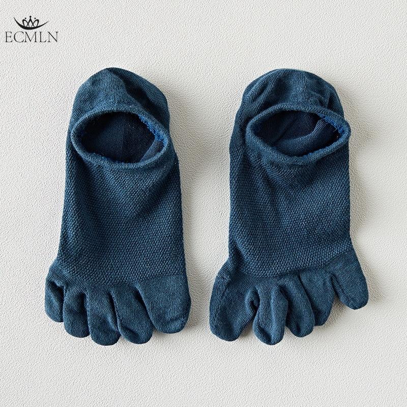 Мужские носки с пятью пальцами, летние, простые, однотонные, с неглубоким носком, короткие, дышащие, универсальные, повседневные, с разделенным носком