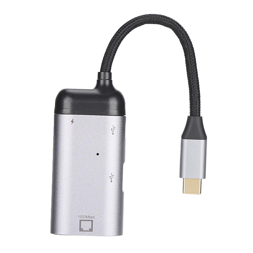 Многофункциональный адаптер 3-в-1 Type C, Type C Male на RJ45, PD, USB A Female