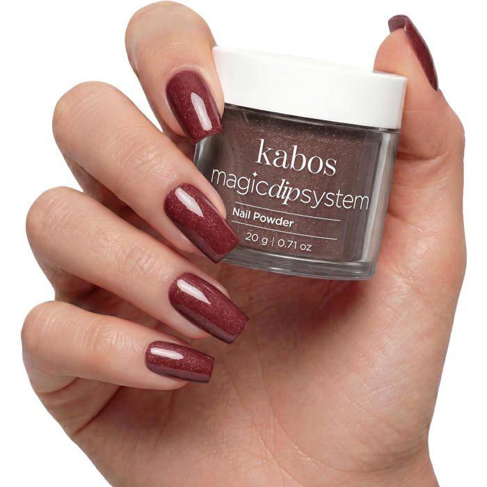 Kabos Magic Dip System Dipping Powder Poudre Acrylique Rouge pour Ongles 033 Cherry Chocolate 20 g
