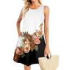 Summer Dresses For Women Beach Boho Sleeveless Vintage Printing Flowy Pocket Tshirt Tank Sundresses