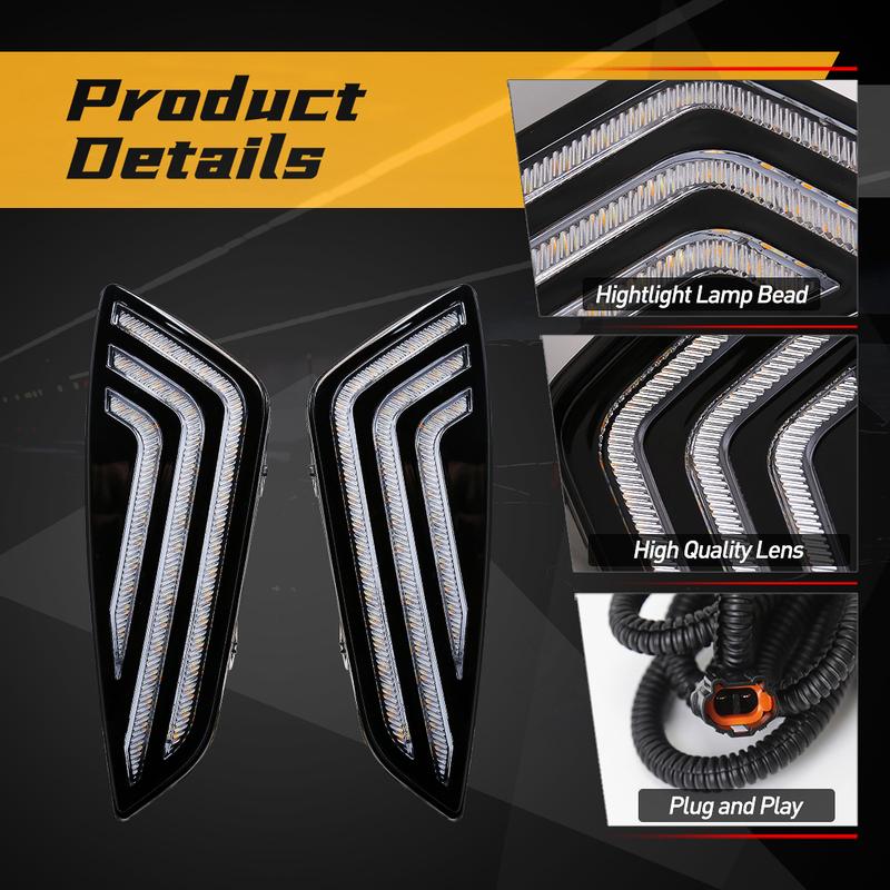 LED DRL For Toyota Sienna Daytime Running Lights Start-Up Animation Front Bumper Driving Lamps White Yellow Car Accessories
