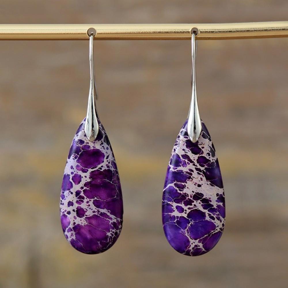 Colorful Droplet Pendant Earrings Teardrop Shape Dangle Earrings Fashion Accessories