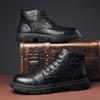 Осенние ботинки, мужские тактические мужские ботинки, мотоциклетные кожаные ботинки в стиле ретро, ​​британская кожаная обувь с круглым носком