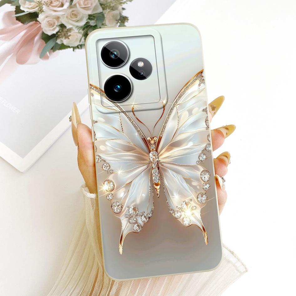 Чехол для Realme GT 7 RMX5061 Креативный мультяшный кот Конфетный окрашенный чехол Мягкий силиконовый бампер Для Realme GT7 Pro 7T RealmeGT7 Funda
