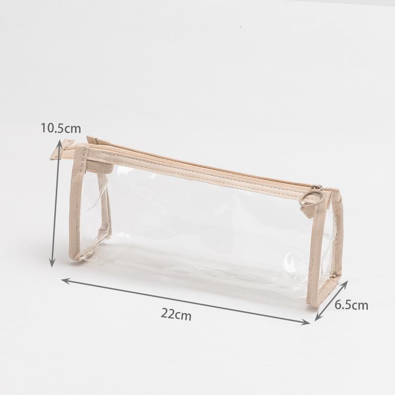 PVC Kawaii Transparent Pencil Case Waterproof Pencil Bags for Students Stationery School Supplies Portable Pen Pencil Pouch Bag
