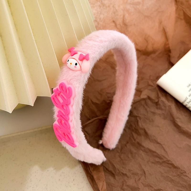 Очаровательная плюшевая повязка на голову с кроличьими ушками-сердечками для умывания лица - Милый мультяшный аксессуар для волос