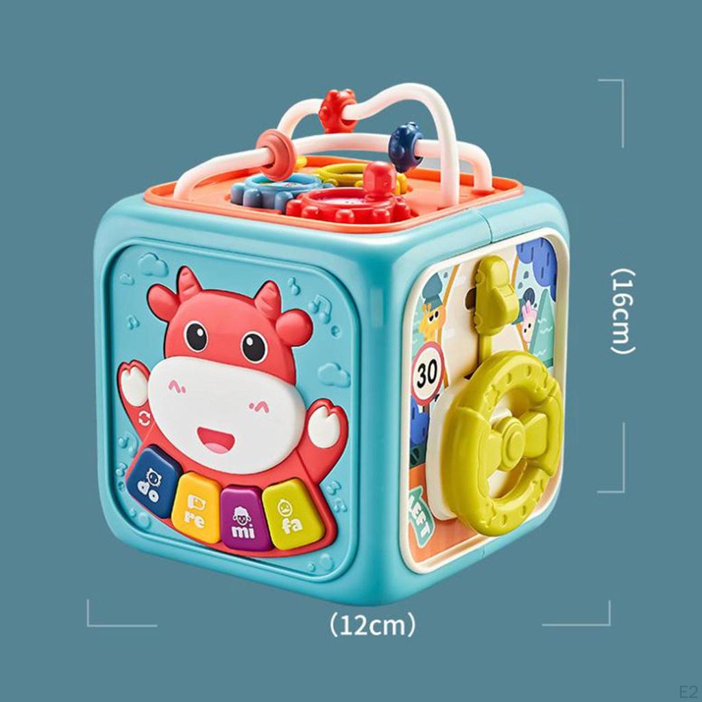 Активный куб Детские музыкальные игрушки 6-сторонний игровой центр Игрушка для мальчиков и девочек