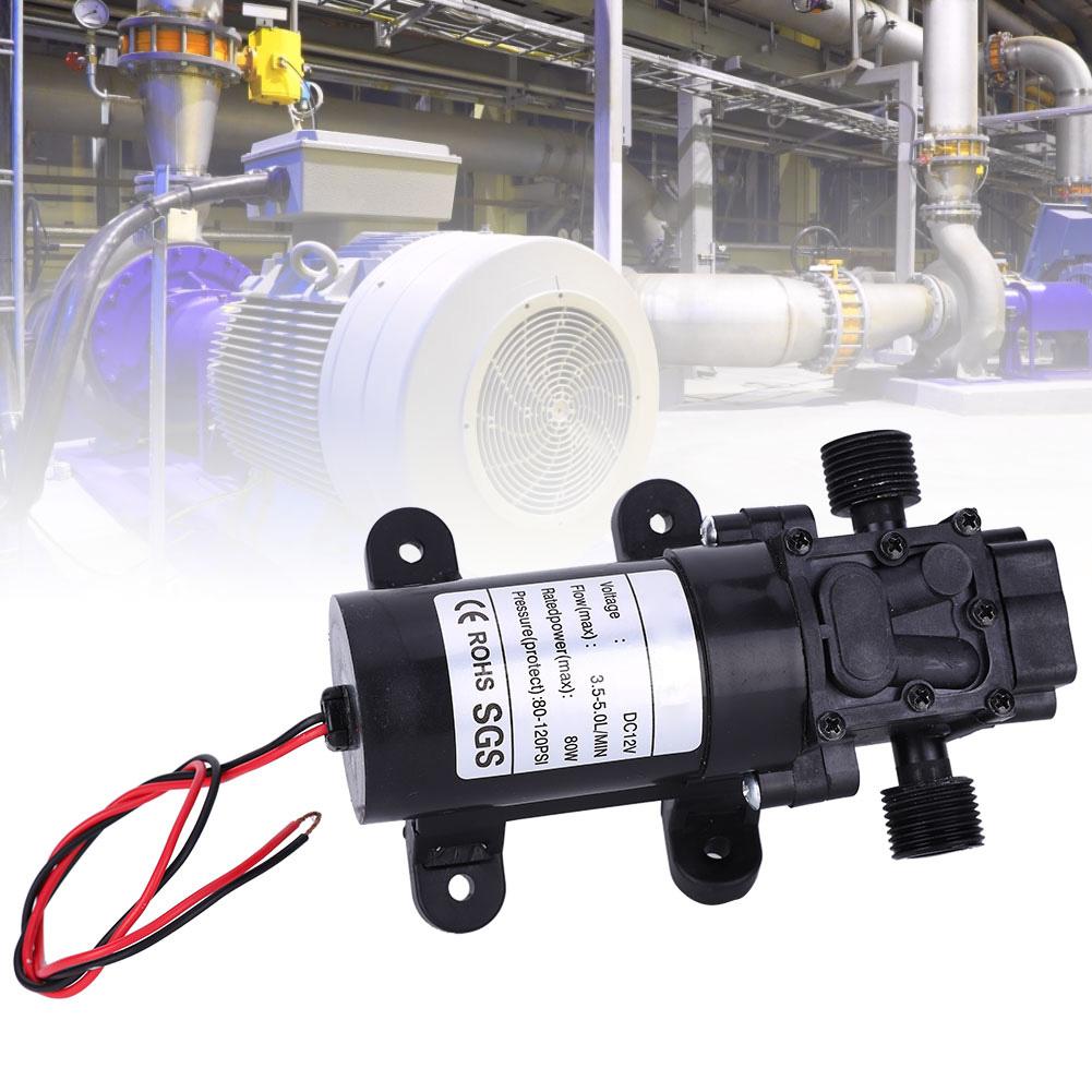 Мини-самовсасывающий диафрагменный насос обратного потока DC12V FL3210H80W 12 дюймов Правый выход для воды