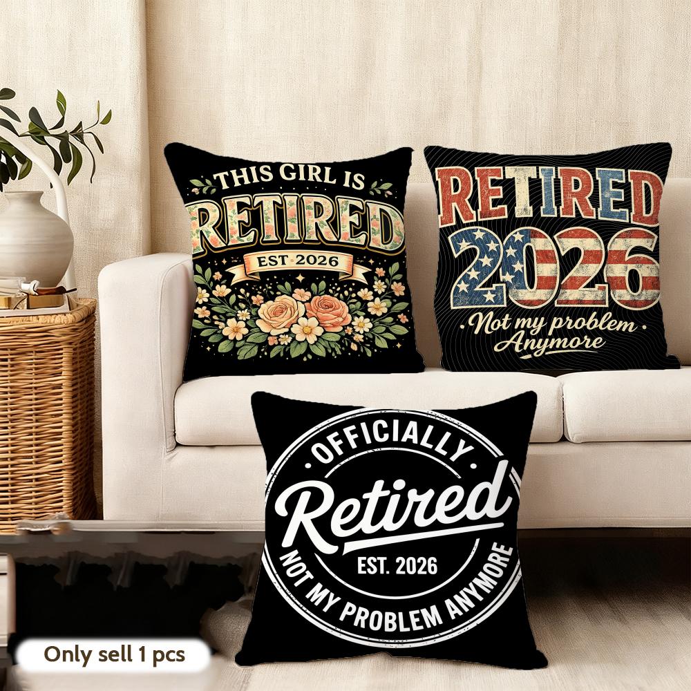 Retired Gift Cushion Cover Short Plush Double-Sided Print Square Throw Pillow Covers Sofa Home Cushion Decor