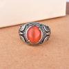 Zhenrong Retro Moonstone and Cat's Eye Stone Silver Ring