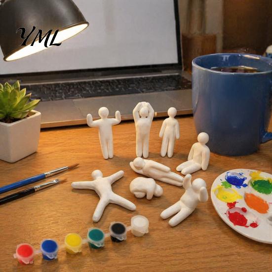Miniature Animal Ornaments 3D Printed Paintable Figurines, Unpainted Pure White Character Blank Art Models Models, DIY Multi-Pose Ornaments,