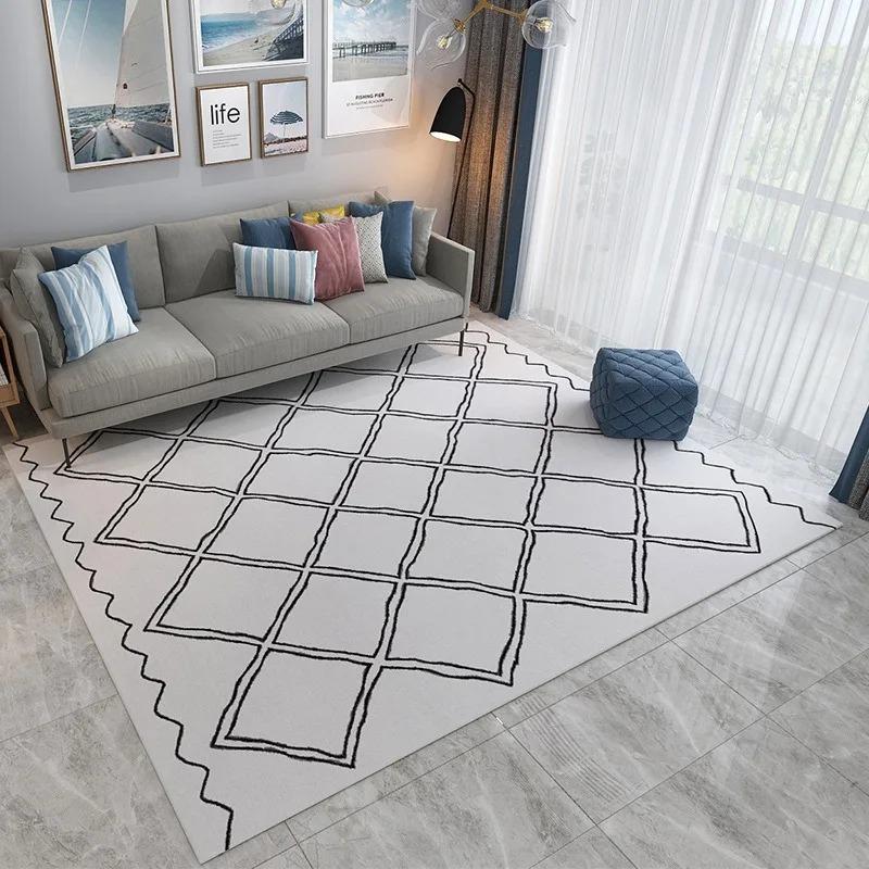 Марокканский клетчатый ковер для гостиной, моющийся, для дома, прихожей, спальни, коврик, нескользящий, для дивана, журнальных столиков, пола, больших декоративных ковров