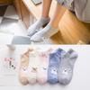 5 Pairs Women Cute Cat Socks Short Ankle Socks Cartoon Animal Kitten Korean Fashion Girls Kawaii Casual Socks Calcetines Mujer