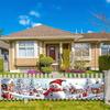 Christmas Snowman Yard Banner, Festive Design with 4 Grommets, Polyester Outdoor Indoor Holiday Decoration