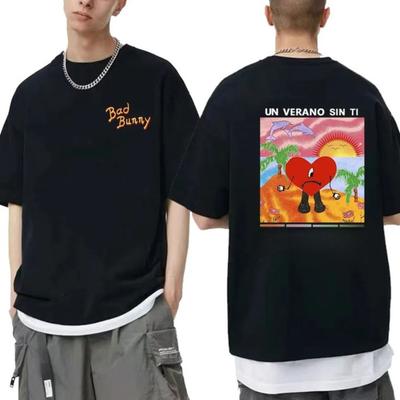 Bad Bunny World's Hottest Tour Un Verano Sin Ti Мерч Футболка Свитшот Короткий Рукав Для Мужчин Женщин Оверсайз Хип-хоп Футболки Топ
