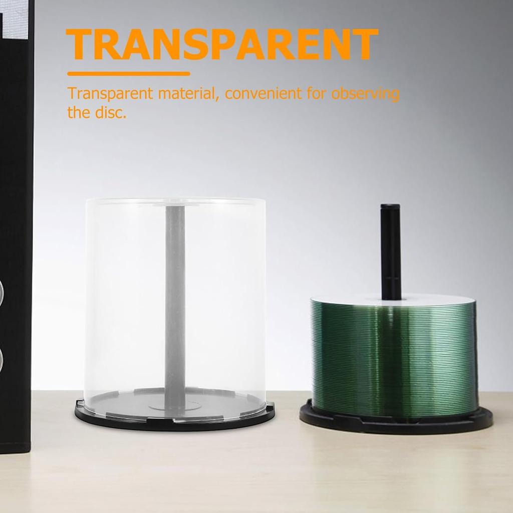 Luxshiny Коробка-шпиндель для тортов CD/DVD, 4 шт., пластиковое пустое ведро для хранения DVD, переносной кейс для носителей DVD, кошелек для CD, держатель на 100 дисков DVD