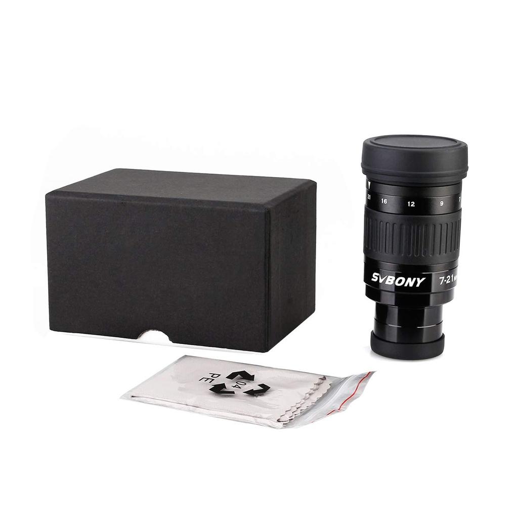 SVBONY SV135 Zoom Telescope Focal Field of for Astronomical Lunar and Planetary Observation Eyepiece, 1.25-inch FMC, 7-21mm Length, 57°-40° View,