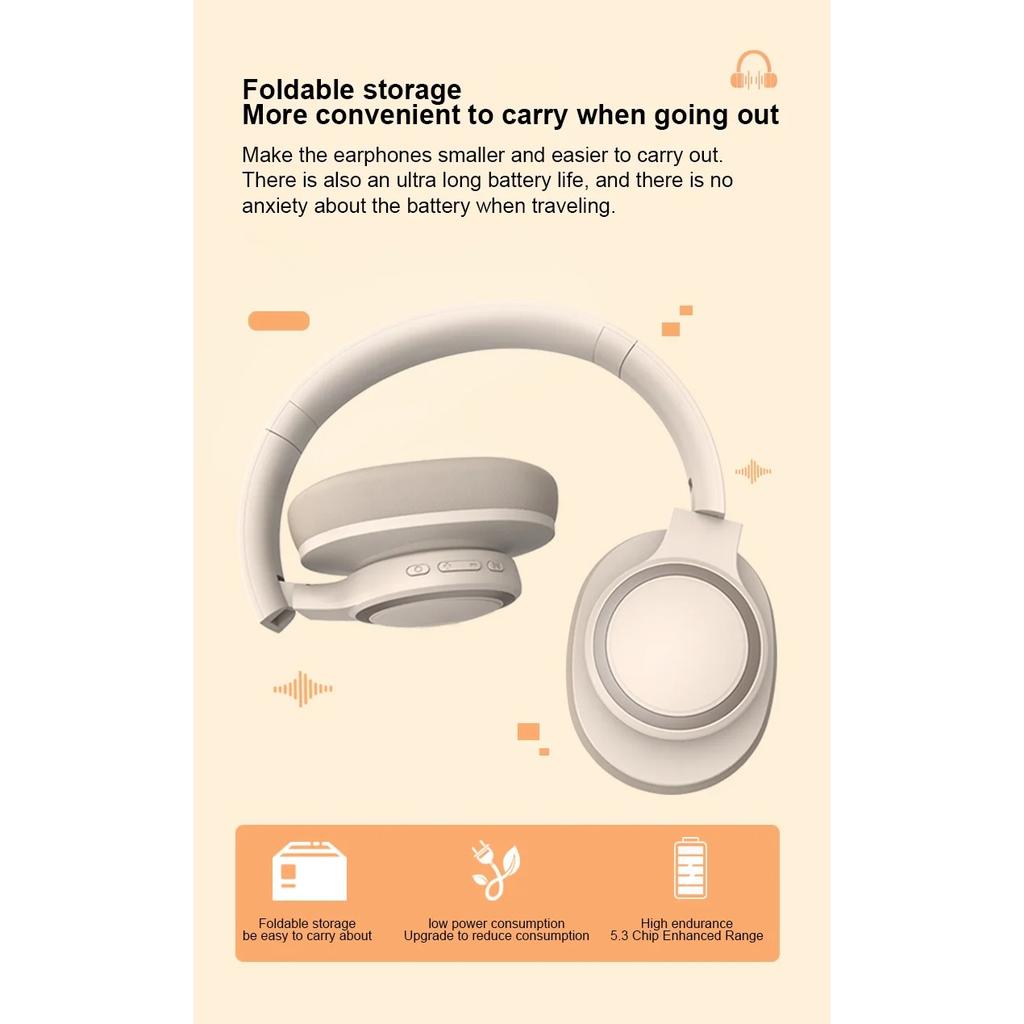 Наушники с активным шумоподавлением Беспроводные гарнитуры Bluetooth Активное шумоподавление с микрофоном Наушники для музыки Игровые спортивные наушники Складные P3960