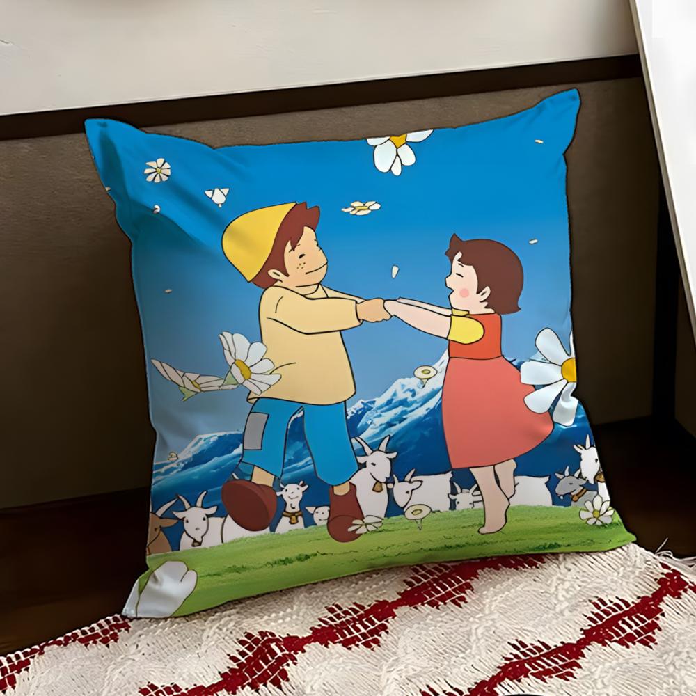 Cute HHeidi Girl of the AAlps Cushion Cover Reversible Soft Durable Pillow Cover Home Car MultiScene Use for Daily Comfort
