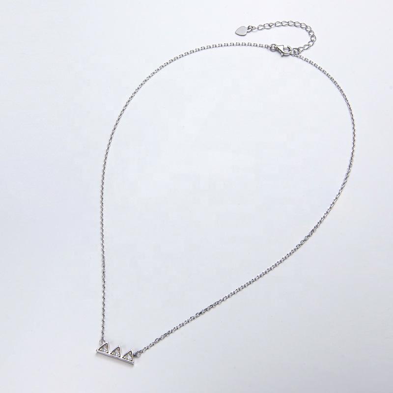 Popular Dainty Three Moissanite Gemstone Move Mountains Hill Pendant Necklace 18k Gold Plated Silver 925 Jewelry