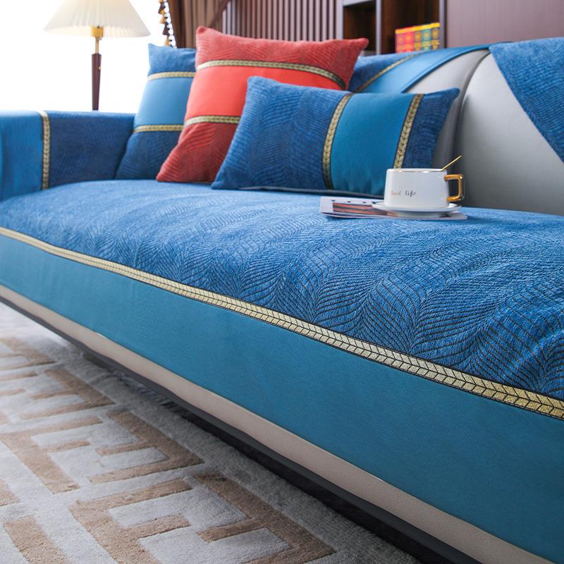 Роскошная подушка для дивана, летняя легкая роскошь и простота, современная мода, высококачественная натуральная кожа, универсальный нескользящий чехол для дивана Four Seasons, полотенце