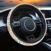 Чехол на руль автомобиля с полевыми цветами, Цветочный автомобильный аксессуар для разных автомобилей, Милый чехол-протектор на руль с цветочным принтом для женщин, Для руля