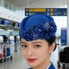 Стразы Цветочные Украшения Берет Шляпа Дышащая Шляпа Стюардессы Для Женщин Косплей Мероприятие Форменные Аксессуары Головные уборы