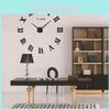 Элегантные 3D DIY Римские цифры Роскошные зеркальные настенные часы-наклейка для домашнего декора