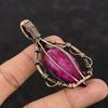 Кулон с ограненным кашмирским рубином, обернутый медной проволокой, ювелирное изделие из драгоценных камней, медный кулон, обернутый вручную проволокой, подарок для мамы, стильный кулон
