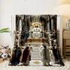 Jesus Enthroned Crowded Church  Printed Blanket for Living Room Bed Couch lunch break Soft Cozy Blanket for Friend's festival Gift