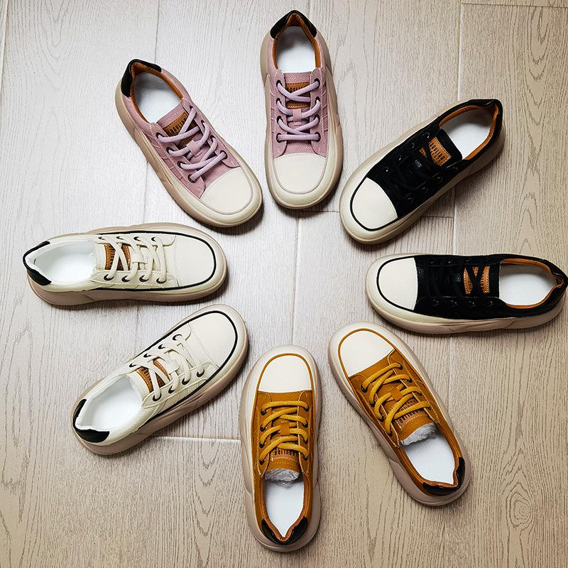 Летние новые ретро-кеды из кожи с мягкой подошвой 2025 года с увеличением высоты на 4 см