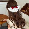 Hair Clips Red Velvet Bow Hair Clip Pearl Bow Vertical Clip Sweet Lace Bow Hairpin  Gift