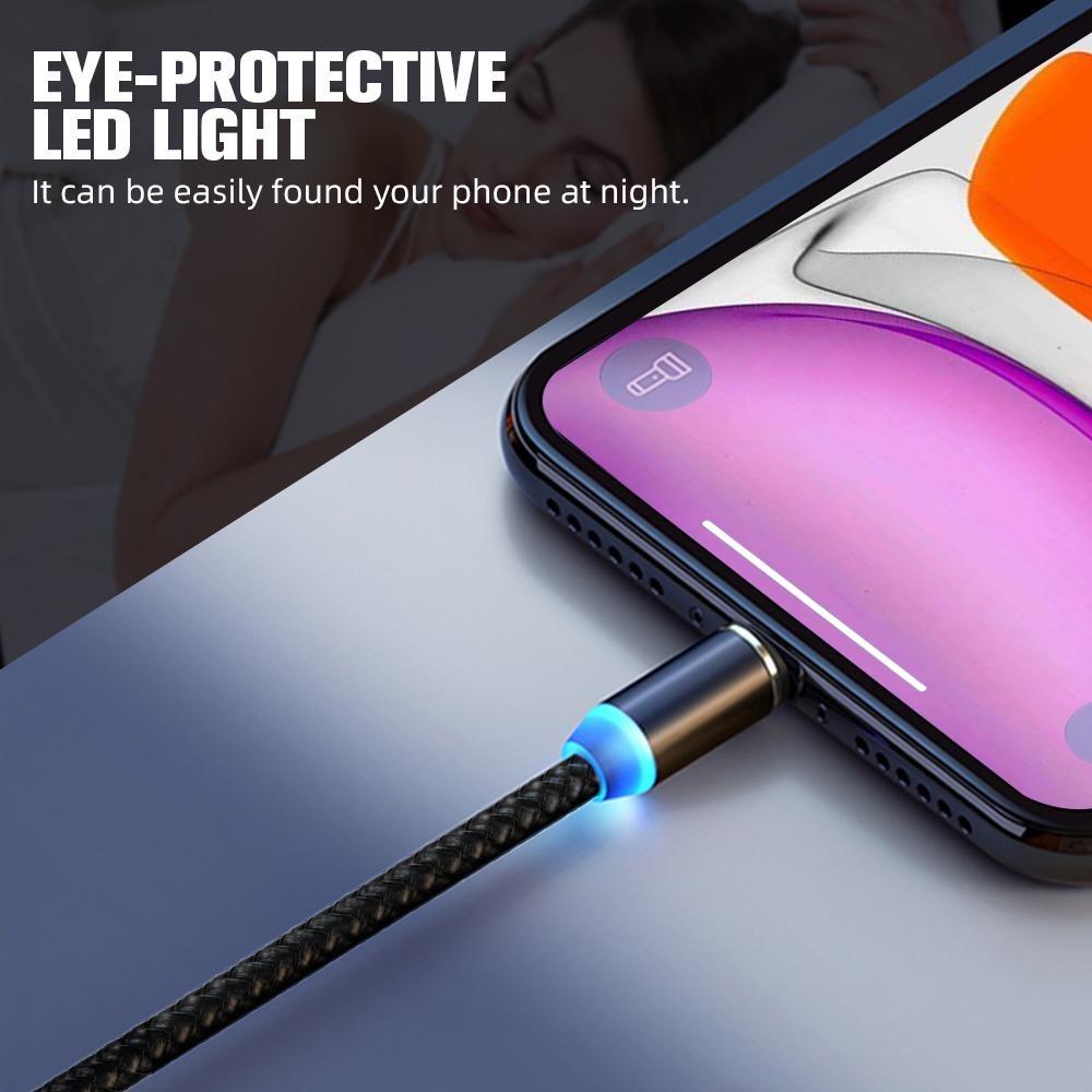 Магнитный USB-кабель 2,4 и кабели Micro USB для быстрой зарядки Тип C Круглый магнитный зарядный шнур на 360 градусов